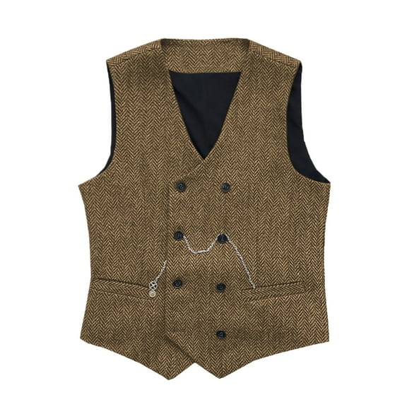 Dpytoraw Fall winter Men's Trend Loose Sleeveless Sweater Vest