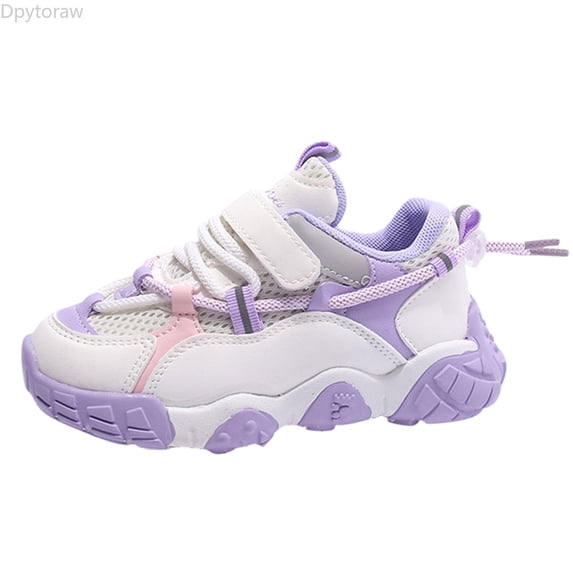 Dpytoraw Fashion All Seasons Children Sports Shoes Boys And Girls Run Thick Sole Non Slip Lightweight Mesh Breathable And Comfortable Lace Up Colorblock Kids Athletic Shoes Girls Size 13