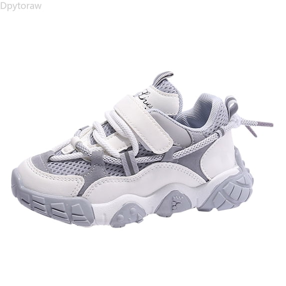 Dpytoraw Fashion All Seasons Children Sports Shoes Boys And Girls Run Thick Sole Non Slip Lightweight Mesh Breathable And Comfortable Lace Up Colorblock Kids Athletic Shoes Girls Size 13