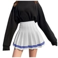 thumbnail image 1 of Dpytoraw Fashion Women Plaid Pleated A Line Skirt Burnout High Waist Short Skirt, 1 of 5