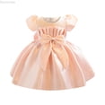 thumbnail image 1 of Dpytoraw Girl Bowknot Tutu Dress For Kids Baby Wedding Bridesmaid Birthday Party Baptism Dresses Girls Casual Summer Dresses,Pink Size 18-24 Months, 1 of 4