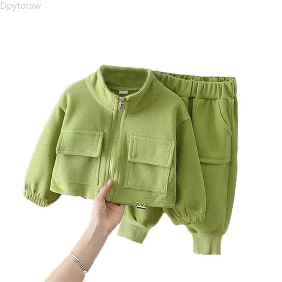 Dpytoraw Girls Athletic Set Stand Collar Zip Top Jogger Pants Kids Sporty Outfits Sizes 12-24 Months
