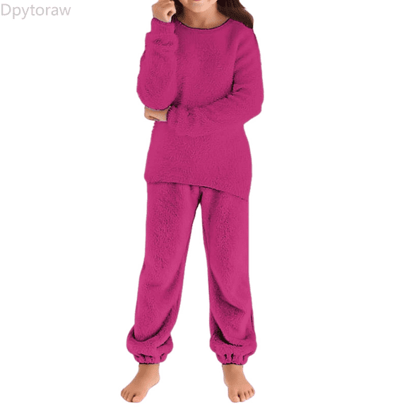 Dpytoraw Girls Autumn Winter Knitwear Cozy Loose Fit Long Sleeve Pullover Sweater And Pants Outfits For Toddlers And Kids Winter toddler girl outfits Size Pink 5-6 years
