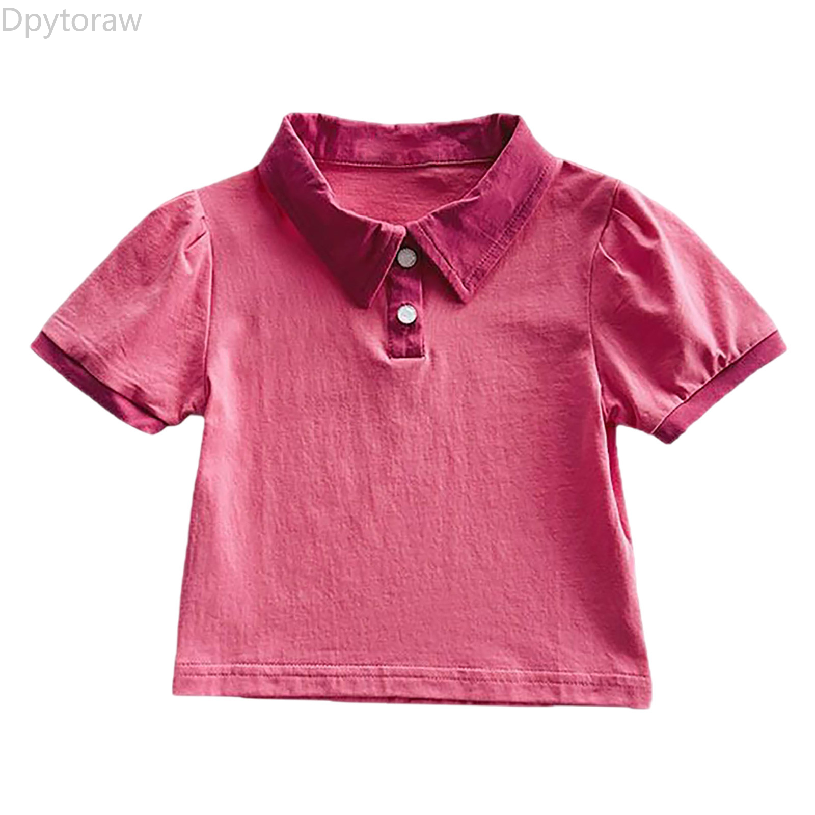 Dpytoraw Girls Casual Shirt Fashion Contrast Color Short Sleeve Collar ...