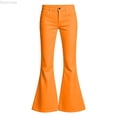 thumbnail image 1 of Dpytoraw Girls Comfortable Flare Leg Pants Soft Elastic Waist Easy Care Everyday Trousers Orange Size 11-12 Years, 1 of 6
