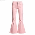 thumbnail image 1 of Dpytoraw Girls Comfortable Flare Leg Pants Soft Elastic Waist Easy Care Everyday Trousers Pink Size 5-6 Years, 1 of 6