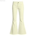 thumbnail image 1 of Dpytoraw Girls Comfortable Flare Leg Pants Soft Elastic Waist Easy Care Everyday Trousers Yellow Size 11-12 Years, 1 of 7