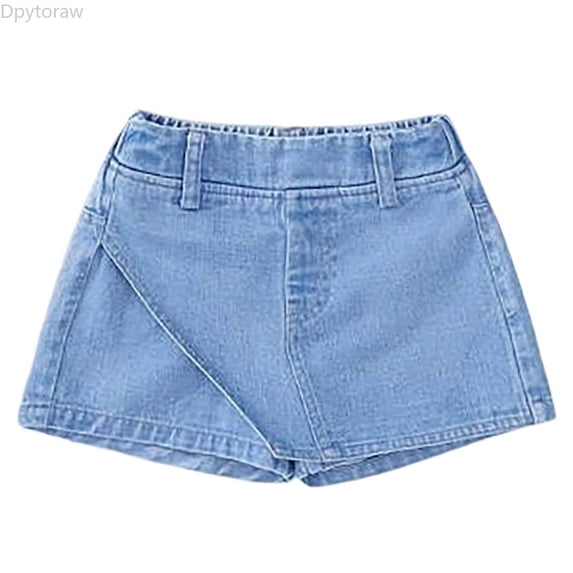 Dpytoraw Girls Denim Shorts, Stretchy Junior for School Days Blue Size 2-3 Years