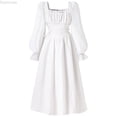 thumbnail image 1 of Dpytoraw Girls Fall Dress Long Sleeve Dresses Square Neck Flowy Casual Formal Tween Dress Size 8-9 Years, 1 of 5
