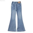 thumbnail image 1 of Dpytoraw Girls Flared Jeans, High Elastic Waist Bootcut Loose Denim Pants Blue Size 4-5 Years, 1 of 6