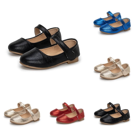 Dpytoraw Girls Glitter Mary Jane Dress Shoes, Toddler/Little Kid Sparkly Ballet Flats Sizes 7