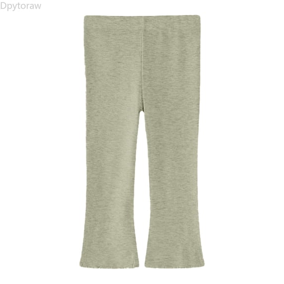 Dpytoraw Girls Ice Silk Flared Leggings, Tight Bootcut Stretchy Summer Pants Green Size 5-6 Years