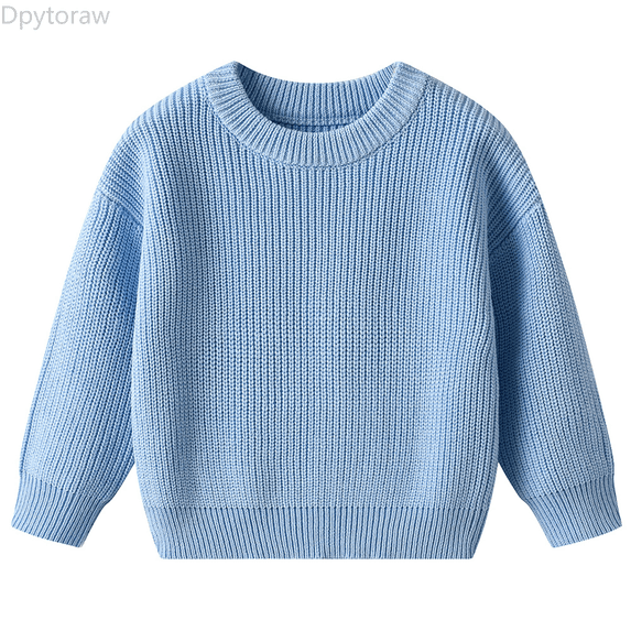 Dpytoraw Girls Knit Sweater Winter Warm Soft Comfortable Pullover Top For Baby Toddler Kids Casual Everyday Wear Toddlers 3 Months To 8 Years Girls Top Size Blue 3-4 Years