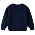 thumbnail image 1 of Dpytoraw Girls Knit Sweater Winter Warm Soft Comfortable Pullover Top For Baby Toddler Kids Casual Everyday Wear Toddlers 3 Months To 8 Years Girls Top Size Blue 5-6 Years, 1 of 5