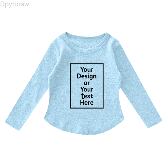 Dpytoraw Girls Long Sleeve Shirts Kids Arc Hem Side Slit Soft Tunic Tops T Shirts Girls Tee Size Blue 11-12 Years