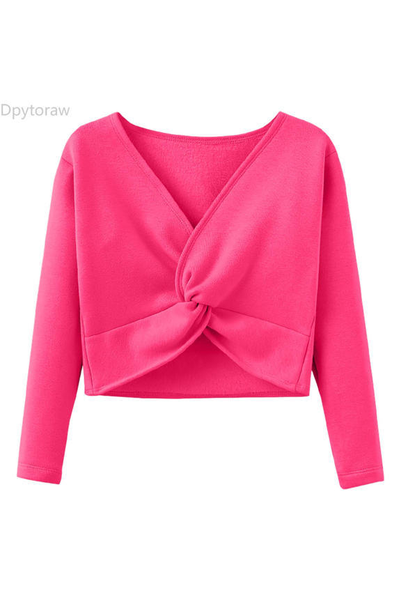 Girls Long Sleeve Thermal Layering Vest For Ballet Practice And Dance Wear Pure Color Fleece Lined Top Winter Toddler Girl Tops Size Red 105