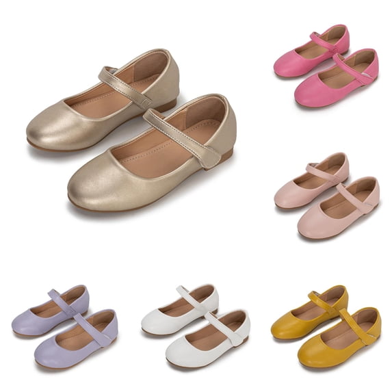 Dpytoraw Girls Mary Jane Dress Shoes, Toddler/Little /Big Kid Comfortable Ballet Flats Sizes 6
