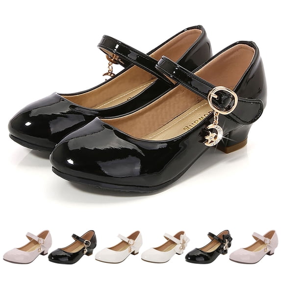 Dpytoraw Girls Mary Jane Low Heel Shoes, Little/Big Kids Flower Girl Wedding & Party Dress Shoes Sizes 1.5