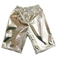 thumbnail image 1 of Dpytoraw Girls Metallic Shorts Dance Outfits Shiny Hot Pants Athletic Shorts For Girls Boys Cargo Pants Size 8-9 Years, 1 of 3