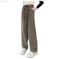 thumbnail image 1 of Dpytoraw Girls Pants Loose Corduroy Casual Solid Color Warm Sweatpants For Kids Girls Fleece Pants Size 12-13 Years, 1 of 5