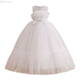 thumbnail image 1 of Dpytoraw Girls Party Dress With Bow And Skirt For Girl Pageant Gown Elegant Tutu Dress For Kids Performance Girls Tulle Dresses Size 5-6 Years, 1 of 3