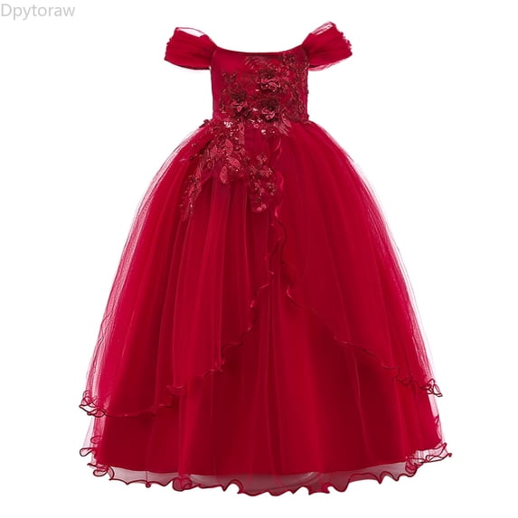 Dpytoraw Girls Prom Gowns Wedding Birthday Party Princess Long Dresses Size 4-5 Years