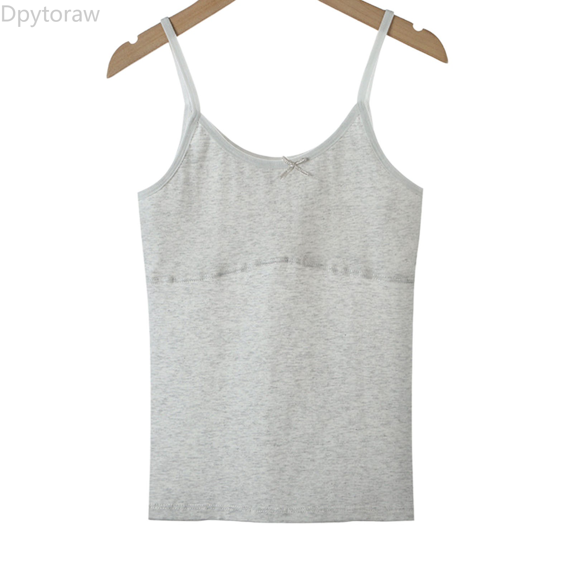 Dpytoraw Girls Soft Stretch Training Camisole Undershirt Comfort Fit Seamless Layering Top For Everyday Wear Girl Vest Size Gray 12-14 Years
