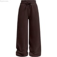 thumbnail image 1 of Dpytoraw Girls Straight Leg Sweatpants Elastic Waistband Drawstring Pants for Play Everyday Brown Size 11-12 Years, 1 of 6