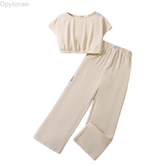Dpytoraw Girls Summer Outfits Set Elastic Casual Fashion Clothes For 8 12 Years Old Spring floral girls matching sets Size White 8 Years