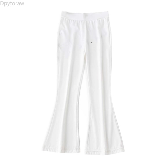 Dpytoraw Girls Summer Pants Ice Silk Flared Leg Toddler Comfortable Proof Casual Outdoor Play Elastic Waist Soft Breathable Girls Leggings Size 7-8 Years