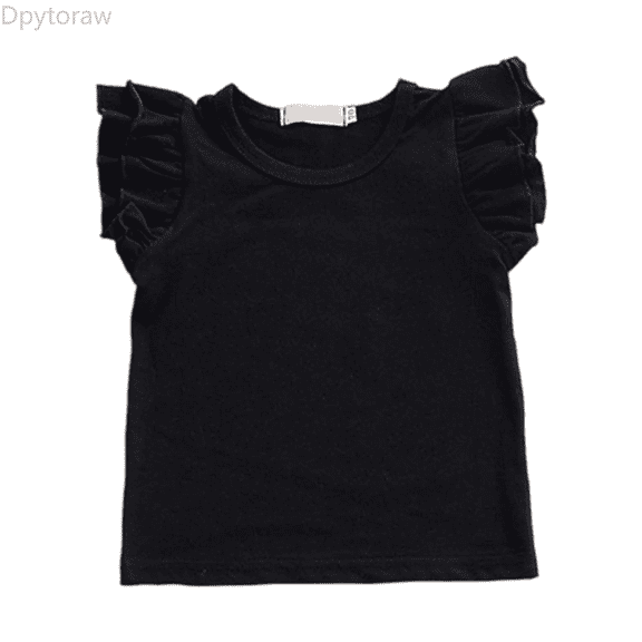 Dpytoraw Girls Summer Tops Floral Lace Short Sleeve Tee Casual Comfortable Blouse For Toddler Baby Infant Everyday Outfit Outdoor Activities Summer Girl Tops Size Black 8-9 Years