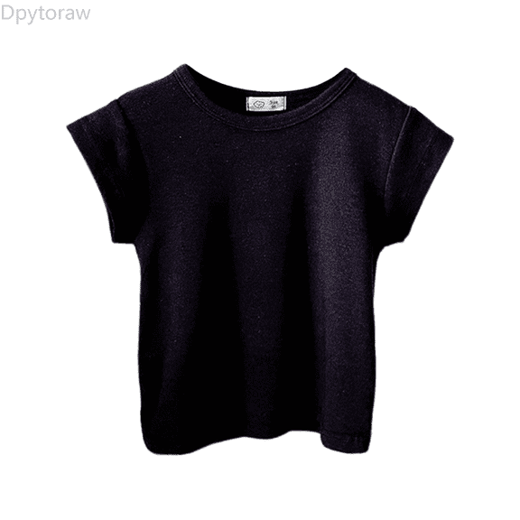Dpytoraw Girls Summer Tops Short Sleeve Round Neck Tee Casual Comfortable Stretchy Shirts For Toddlers Kids Daily Wear Summer Girl Tops Size Black 2-3 Years