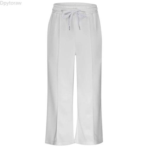 Dpytoraw Girls' Sweatpants Wide Leg Drawstring Casual Kids Joggers Open Bottom Loose Solid Teen Pants with Pockets Size 6-7 Years