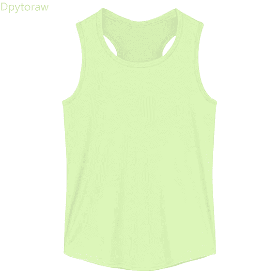 Dpytoraw Girls Tank Tops For Summer Comfort Stretchy Sleeveless Casual Wear Soft Blend Breathable Loose Fit For Daily Outdoor Activities Girl Vest‌ Size Green 7-8 Years