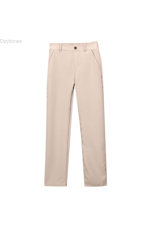 Girls Uniform Pants Kids Dress Pants High Stretchy with Pockets Size 11-12 Years