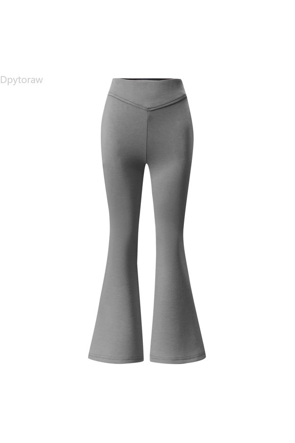 Girls Uniform Pants Kids High Stretchy Flare Dress Pants Elastic Waist Size 5-6 Years