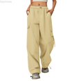 thumbnail image 1 of Dpytoraw Girls Wide Leg Sweatpants Cargo Pants High Waisted Baggy Causal Loose Kids Elastic Waistband Pants Joggers Size L/155, 1 of 4