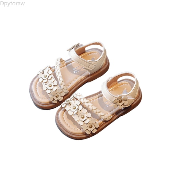 Dpytoraw Girls and Toddler Flat Sandals With Adjustable Ankle Strap Size 18-24 Months
