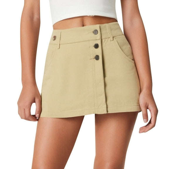 Dpytoraw High Waisted A Line Denim Skirt Shorts For Women Summer Fashion Irregular Design Versatile Style Age Defying Look Maxi Skirts Women Casual Yellow