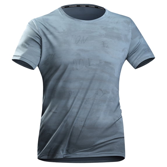 Dpytoraw Ice Silk Quick Drying Absorbing Breathable Sports Sweat Wicking Fitness Men Casual Loose Comfortable Trendy Round Neck Short Sleeved T Shirt Oversized T-Shirts Men Navy XXXL