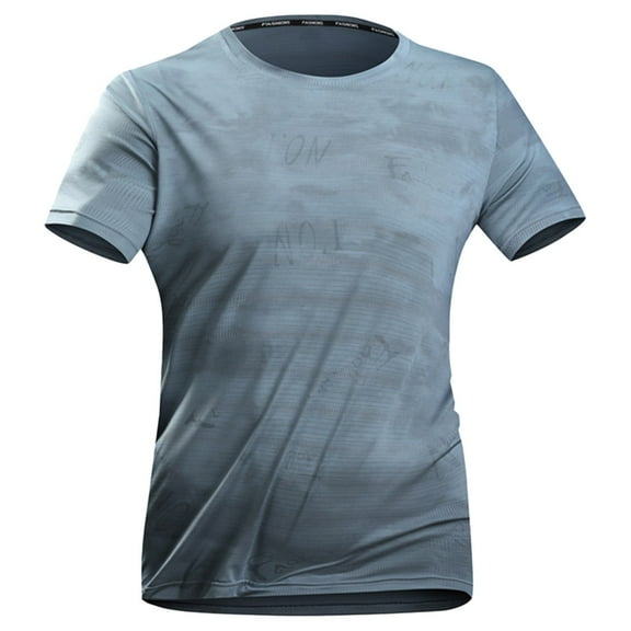 Dpytoraw Ice Silk Quick Drying Absorbing Breathable Sports Sweat Wicking Fitness Men Casual Loose Comfortable Trendy Round Neck Short Sleeved T Shirt Oversized T-Shirts Men Navy XXL