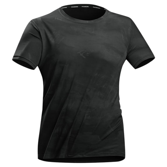 Dpytoraw Ice Silk Quick Drying Absorbing Breathable Sports Sweat Wicking Fitness Men Casual Loose Comfortable Trendy Round Neck Short Sleeved T Shirt Oversized T-Shirts Men Black L