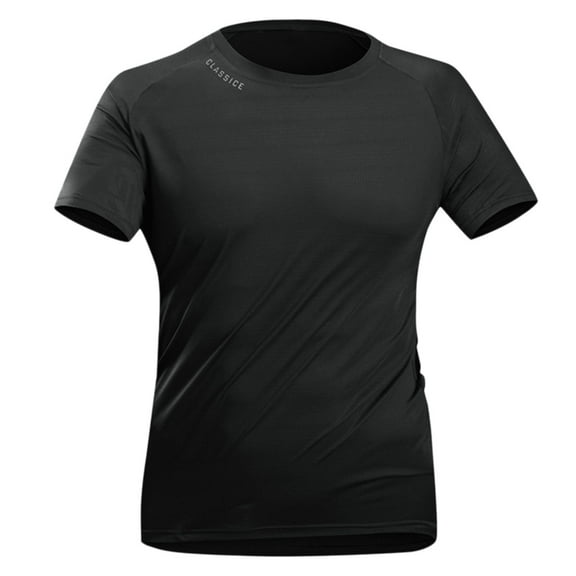 Dpytoraw Ice Silk Quick Drying Absorbing Breathable Sports Sweat Wicking Fitness Men Casual Loose Comfortable Trendy Round Neck Short Sleeved T Shirt V-Neck T-Shirts Men Black XL