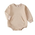 Dpytoraw Baby Boy Girl Sweatshirt Romper Solid Color Crewneck Sweater