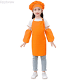 thumbnail image 1 of Dpytoraw Kid Art Smock Solid Color Apron Sleeve And Hat Three Piece Set For Children Printed Artist Painting Aprons Smocks With Long Sleeve Girls Top Size Orange 3-6 Years, 1 of 3
