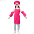 thumbnail image 1 of Dpytoraw Kid Art Smock Solid Color Apron Sleeve And Hat Three Piece Set For Children Printed Artist Painting Aprons Smocks With Long Sleeve Girls Top Size Pink 9-12 Years, 1 of 3