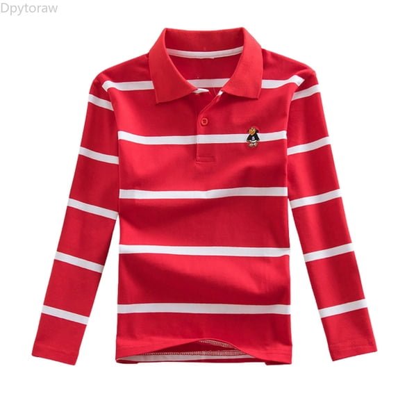 Dpytoraw Kids Boys Girls Long Sleeve Fashion Casual Striped Shirt Button Closure Fashion Comfortable & Soft Fabric Boys Long Sleeve T Shirts Size 4-5 Years