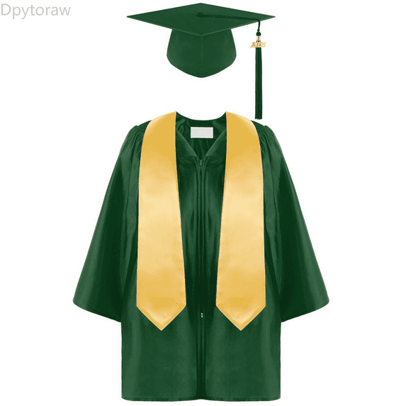 Dpytoraw Kids Boys Girls Unisex Preschool Kindergarten Graduation Gown Cap Set With Tassel And Graduation Sash For Child Size Back To School Tops 2026 Size Green 2-3 Years