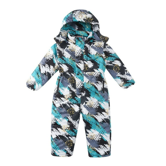 Dpytoraw Kids Boys Girls Winter Thicken Detachable Hooded Coat Jacket Snowsuit Child Windproof Warm Jumpsuit Outwear Snow Wear Size 5-6 Years