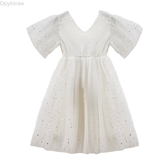 Dpytoraw Kids Children Long Dresses For Girls Star Printed Casual Dress Big Girl Clothes Summer Sleeveless Dress Girls Tulle Dresses Size 8-9 Years